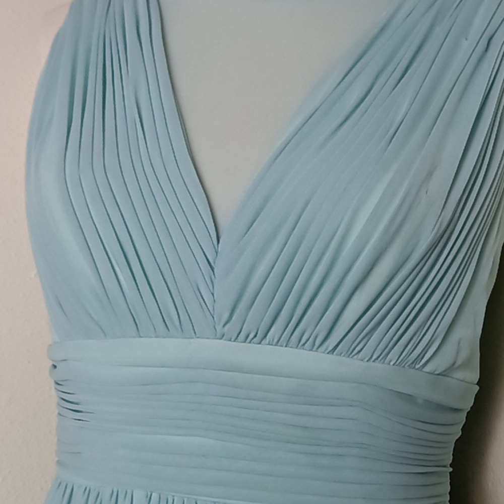 RSVP Baby Blue Sleeveless Summer Semi Casual Full Length Dress - Picture 3 of 8